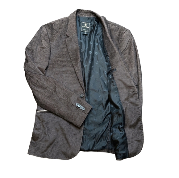 Guess Jeans Brown Corduroy Blazer Jacket L Vintage-Inspired Textured Sport Coat - Picture 5 of 8